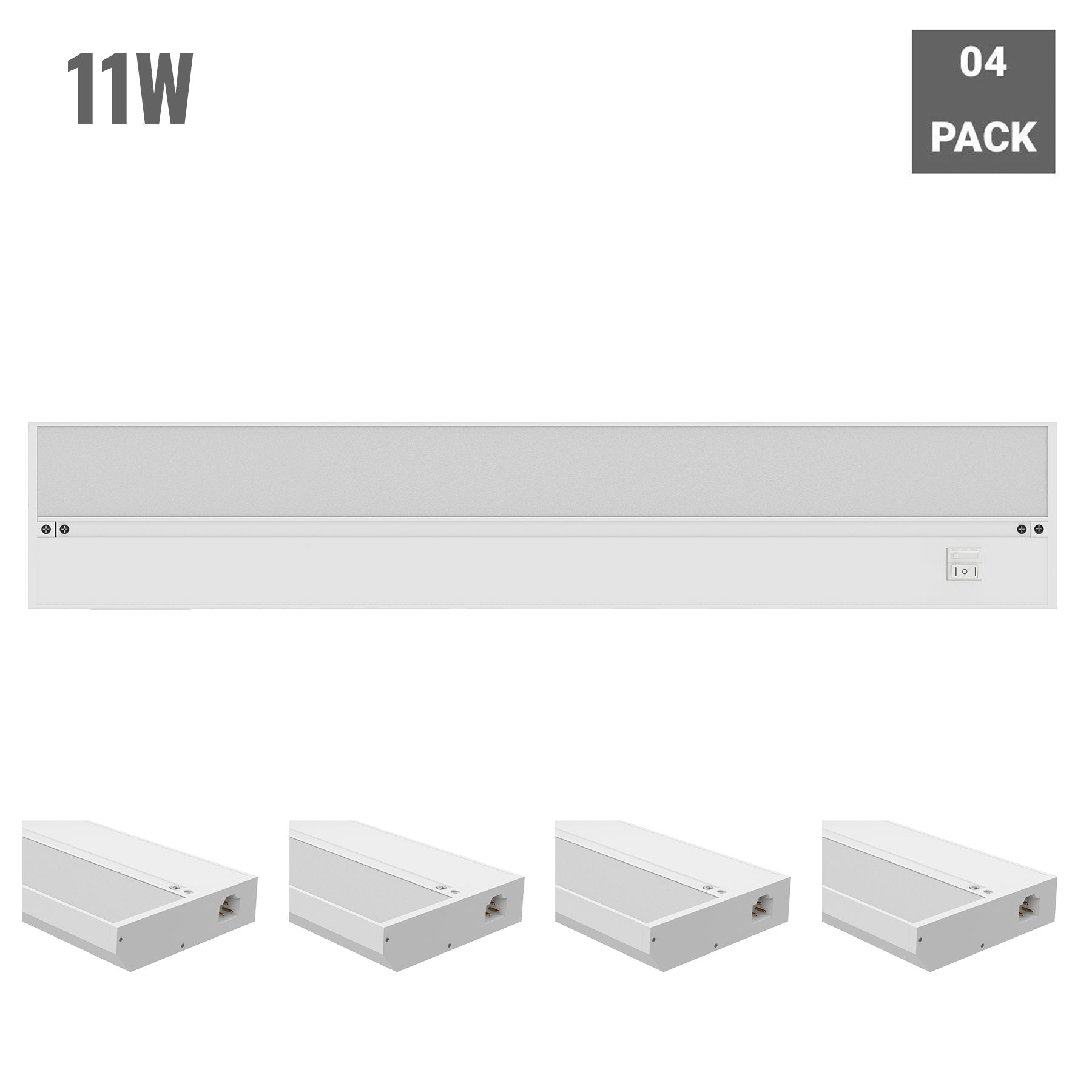Under Cabinet LED Lighting, Dimmable, CRI90, White Finished, Direct Plug-in, Linkable, Color Changeable (3000K/4000K/5000K) Under Counter Lights for Kitchen, Desk, Workspace
