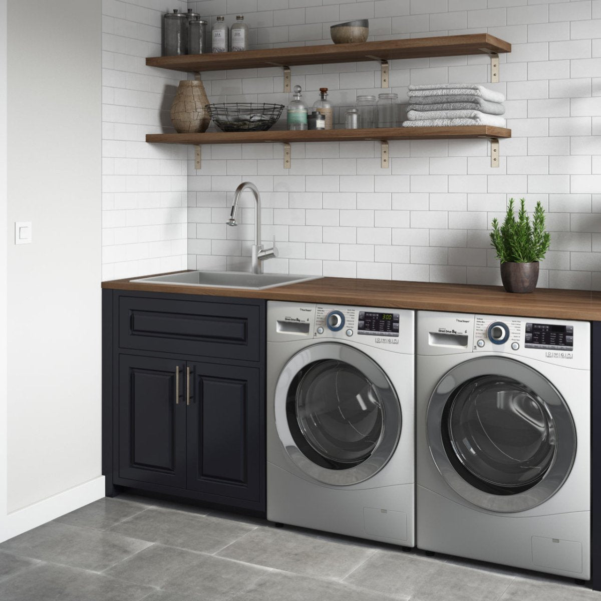 22 Inch Topmount Laundry Deep Utility Sink 16 Gauge Stainless Steel