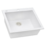 22 x 20 inch Drop-in Topmount Granite Composite Single Bowl Kitchen Sink