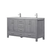 Jacques 84 in. Bathroom Freestanding Bathroom Vanity With Undermount Ceramic Sink, White Carrara Marble