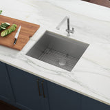 23" Workstation Ledge Bar Prep Kitchen Sink Undermount 16 Gauge Stainless Steel Single Bowl