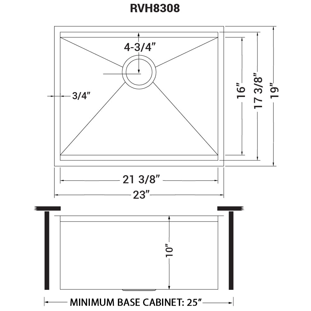 23" Workstation Ledge Bar Prep Kitchen Sink Undermount 16 Gauge Stainless Steel Single Bowl