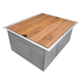 23" Workstation Ledge Bar Prep Kitchen Sink Undermount 16 Gauge Stainless Steel Single Bowl