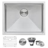 23" x 18" x 12" Deep Laundry Utility Sink Tight Radius Undermount 16 Gauge Stainless Steel