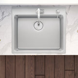 23 x 20 inch Drop-in Topmount Kitchen Sink 16 Gauge Stainless Steel Single Bowl