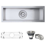 23" x 8" Bar Prep Sink Narrow Trough Undermount 16 Gauge Stainless Steel Single Bowl