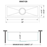 23" x 8" Bar Prep Sink Narrow Trough Undermount 16 Gauge Stainless Steel Single Bowl