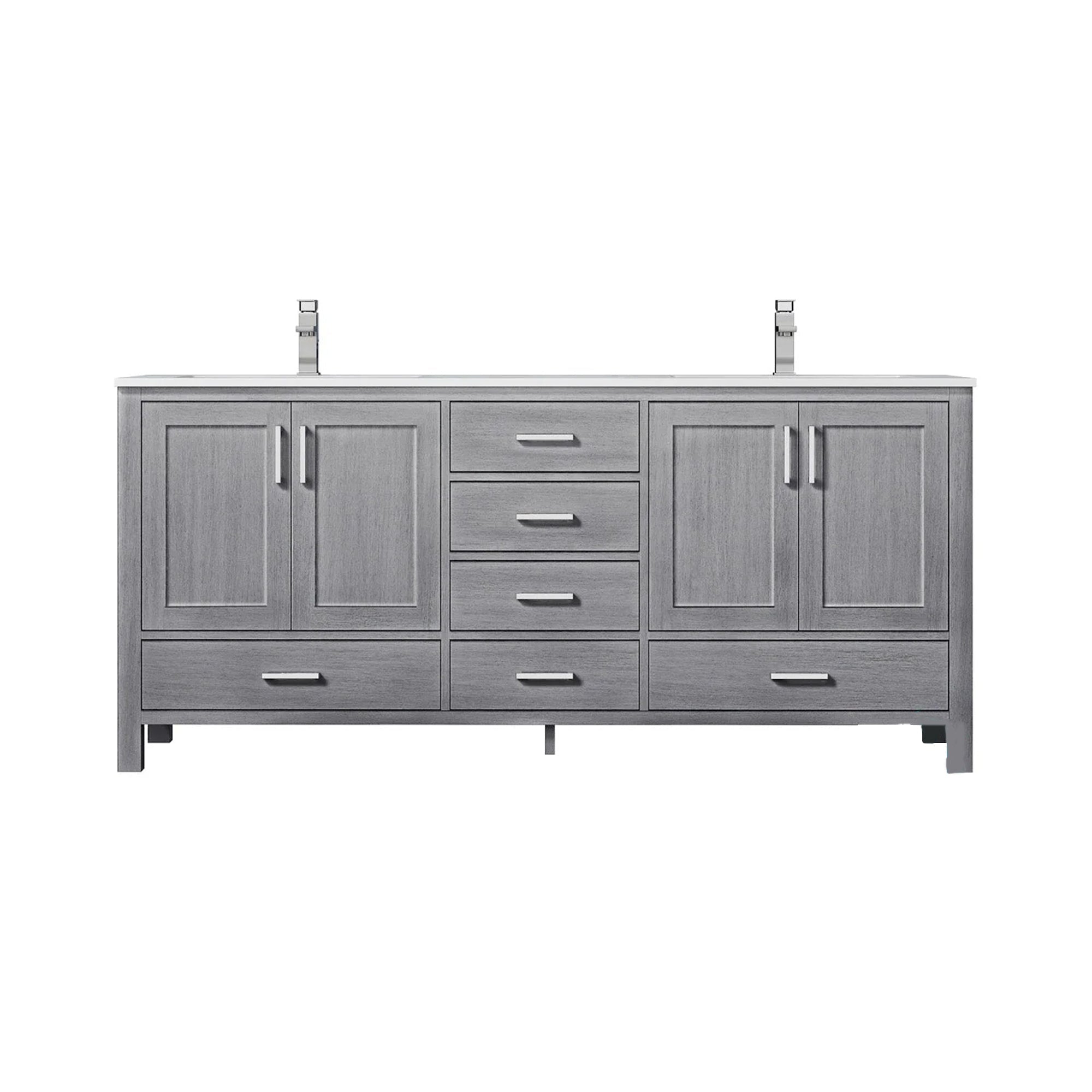 Jacques 84 in. Bathroom Freestanding Bathroom Vanity With Undermount Ceramic Sink, White Carrara Marble
