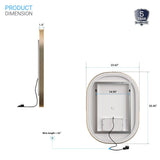 24 in. X 36 in. LED Lighted Bathroom Mirror with Gold Frame, Touch Sensor Switch and CCT Remembrance, CRI 90+, Evo Style