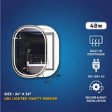 24 in. X 36 in. LED Lighted Bathroom Mirror with Gold Frame, Touch Sensor Switch and CCT Remembrance, CRI 90+, Evo Style