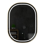 24 in. X 36 in. LED Lighted Bathroom Mirror with Gold Frame, Touch Sensor Switch and CCT Remembrance, CRI 90+, Evo Style