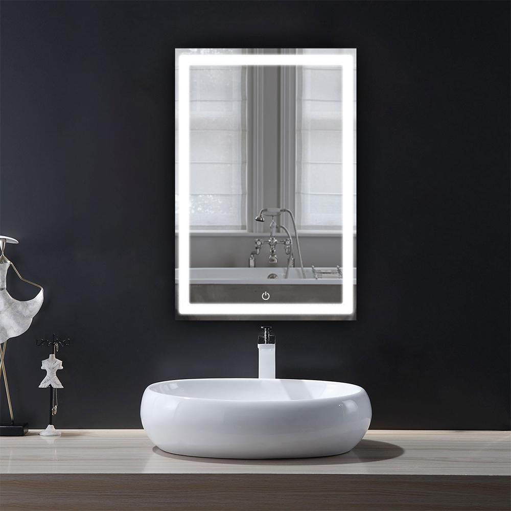 24 in. X 36 in. LED Lighted Bathroom Vanity Mirror, Adjustable Color Temperature & Remembrance, Touch Button, CRI 90+, Anti-Fog, Inner Window Style