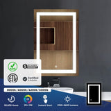 24 in. X 36 in. LED Lighted Bathroom Vanity Mirror, Adjustable Color Temperature & Remembrance, Touch Button, CRI 90+, Anti-Fog, Inner Window Style