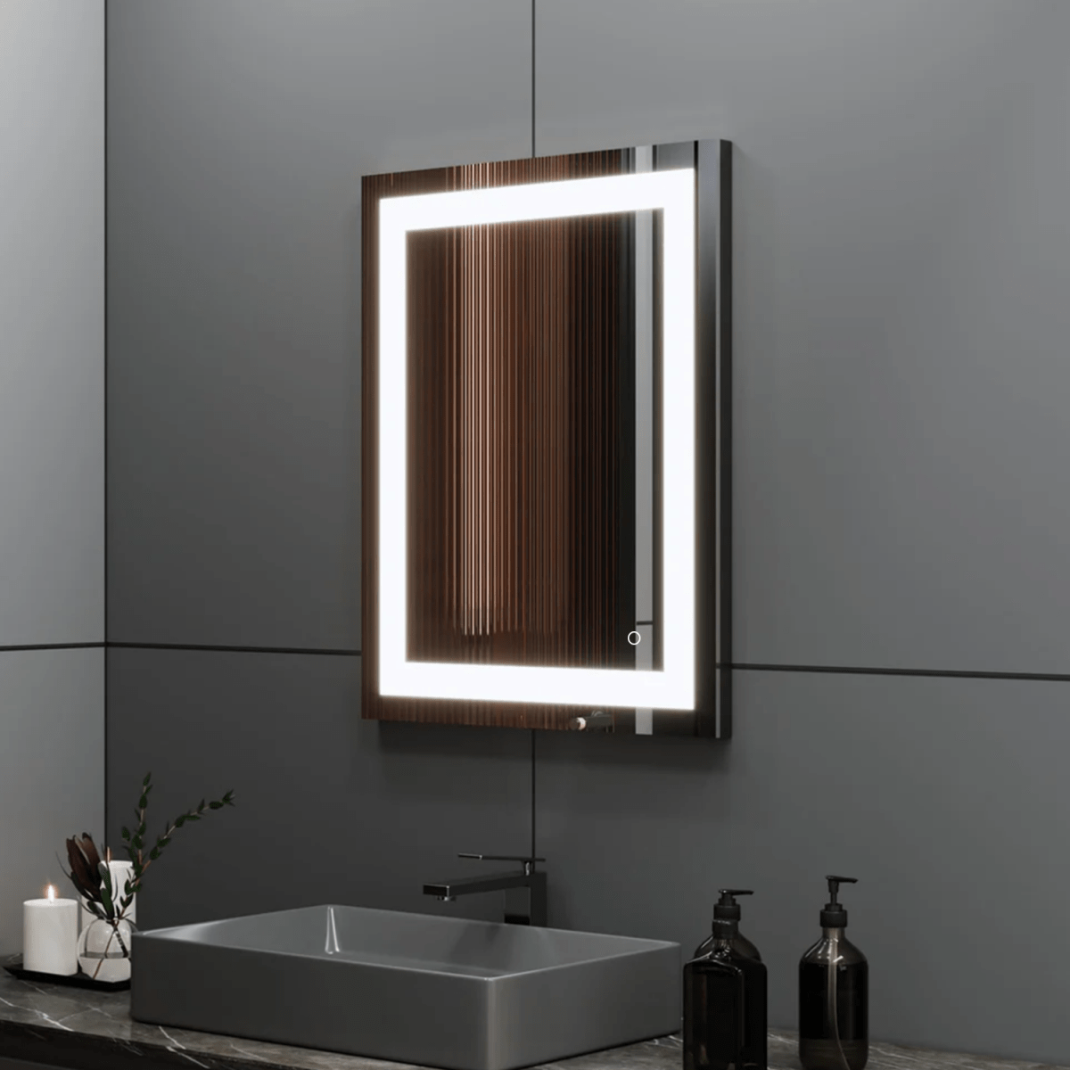 24 in. X 36 in. LED Lighted Bathroom Vanity Mirror, Adjustable Color Temperature & Remembrance, Touch Button, CRI 90+, Anti-Fog, Inner Window Style