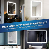 24 in. x 36 in. LED Lighted Bathroom Vanity Mirror, On/Off Touch Switch, CRI 90+, CCT Changeable With Remembrance, Anti-Fog Mirror, Wall Mounted Makeup Vanity Mirror, Window Style