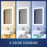 24 in. x 36 in. LED Lighted Bathroom Vanity Mirror, On/Off Touch Switch, CRI 90+, CCT Changeable With Remembrance, Anti-Fog Mirror, Wall Mounted Makeup Vanity Mirror, Window Style