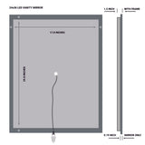 24 in. x 36 in. LED Lighted Bathroom Vanity Mirror, On/Off Touch Switch, CRI 90+, CCT Changeable With Remembrance, Anti-Fog Mirror, Wall Mounted Makeup Vanity Mirror, Window Style