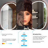 24 in. X 36 in. LED Lighted Bathroom Vanity Mirror with Rose Gold Frame, Anti-Fog, CRI 90+, Adjustable Color Temperature & Remembrance, Lighted Makeup Mirrors, Evo Style