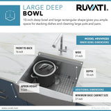 24-inch Apron-front Workstation Farmhouse Kitchen Sink 16 Gauge Stainless Steel Single Bowl