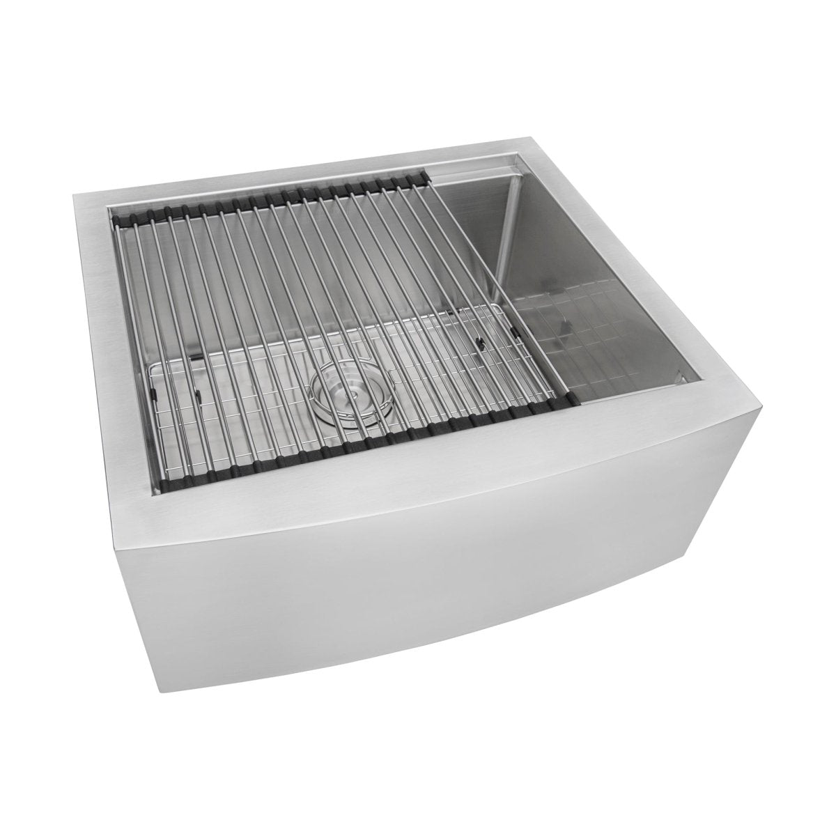 24-inch Apron-front Workstation Farmhouse Kitchen Sink 16 Gauge Stainless Steel Single Bowl