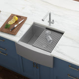 24-inch Apron-front Workstation Farmhouse Kitchen Sink 16 Gauge Stainless Steel Single Bowl