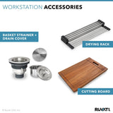 24-inch Apron-front Workstation Farmhouse Kitchen Sink 16 Gauge Stainless Steel Single Bowl