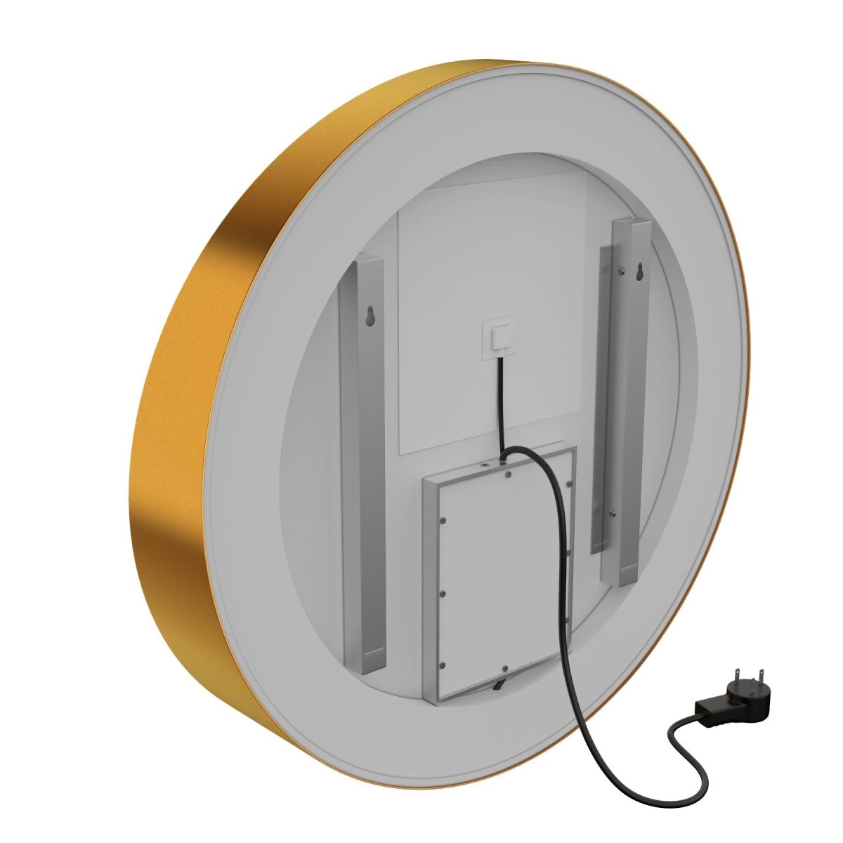 24 Inch Round LED Lighted Bathroom Vanity Mirror with Shelf, Touch Switch, Defogger and CCT Remembrance, CRI 90+, Raven Round Style