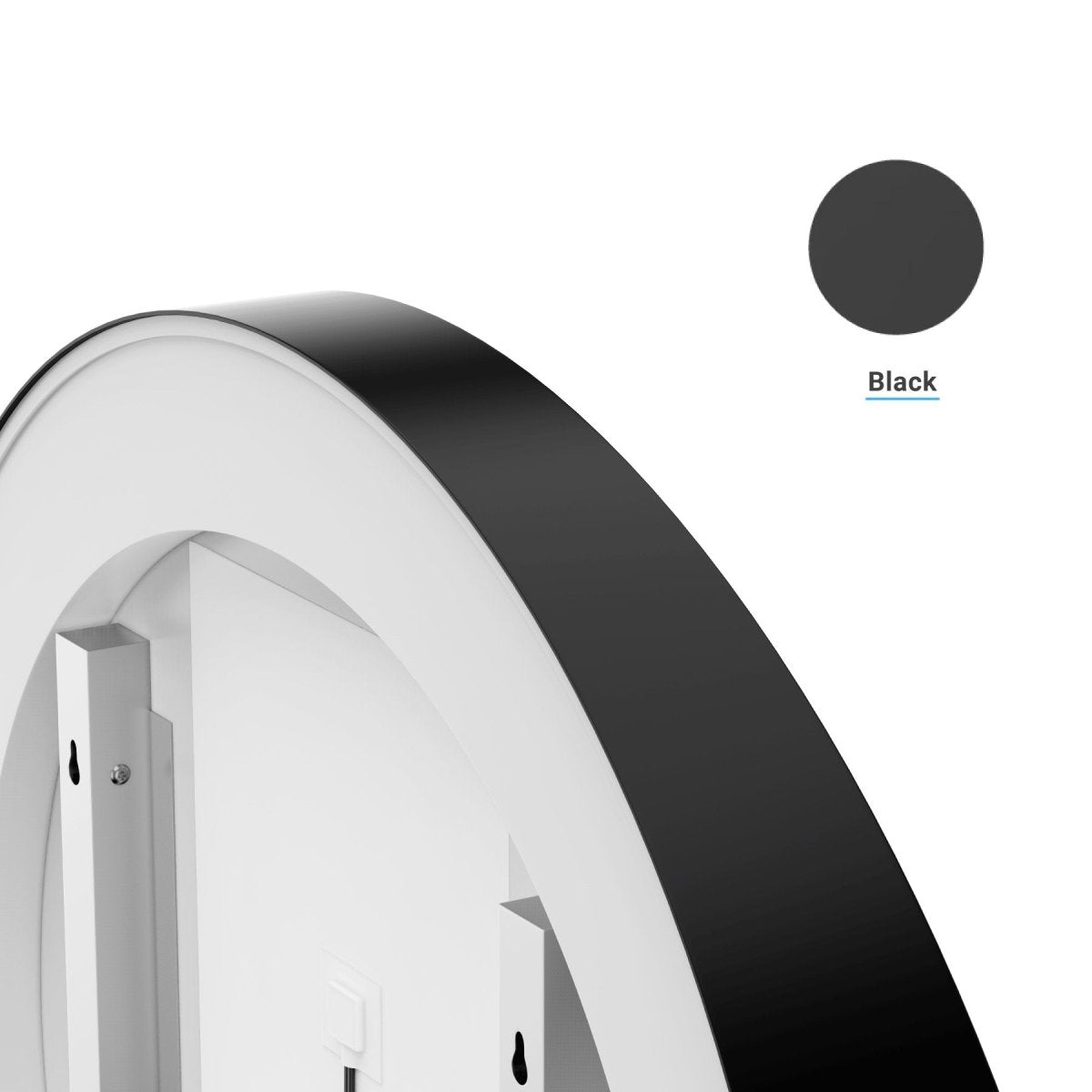 24 Inch Round LED Lighted Bathroom Vanity Mirror with Shelf, Touch Switch, Defogger and CCT Remembrance, CRI 90+, Raven Round Style