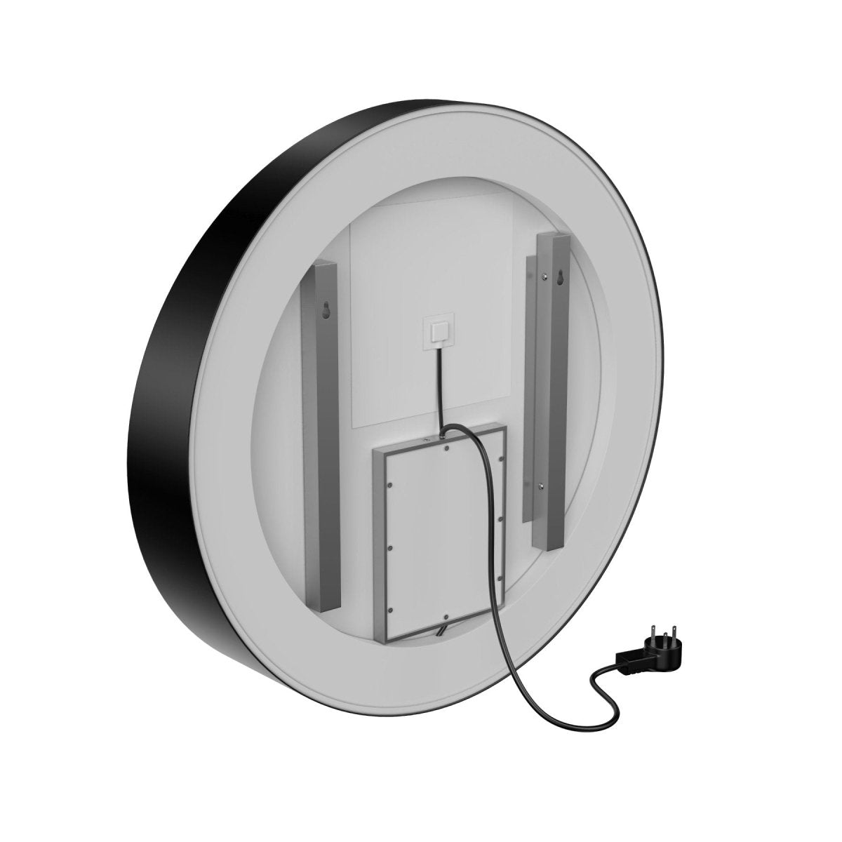 24 Inch Round LED Lighted Bathroom Vanity Mirror with Shelf, Touch Switch, Defogger and CCT Remembrance, CRI 90+, Raven Round Style