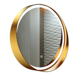 24 Inch Round LED Lighted Bathroom Vanity Mirror with Shelf, Touch Switch, Defogger and CCT Remembrance, CRI 90+, Raven Round Style