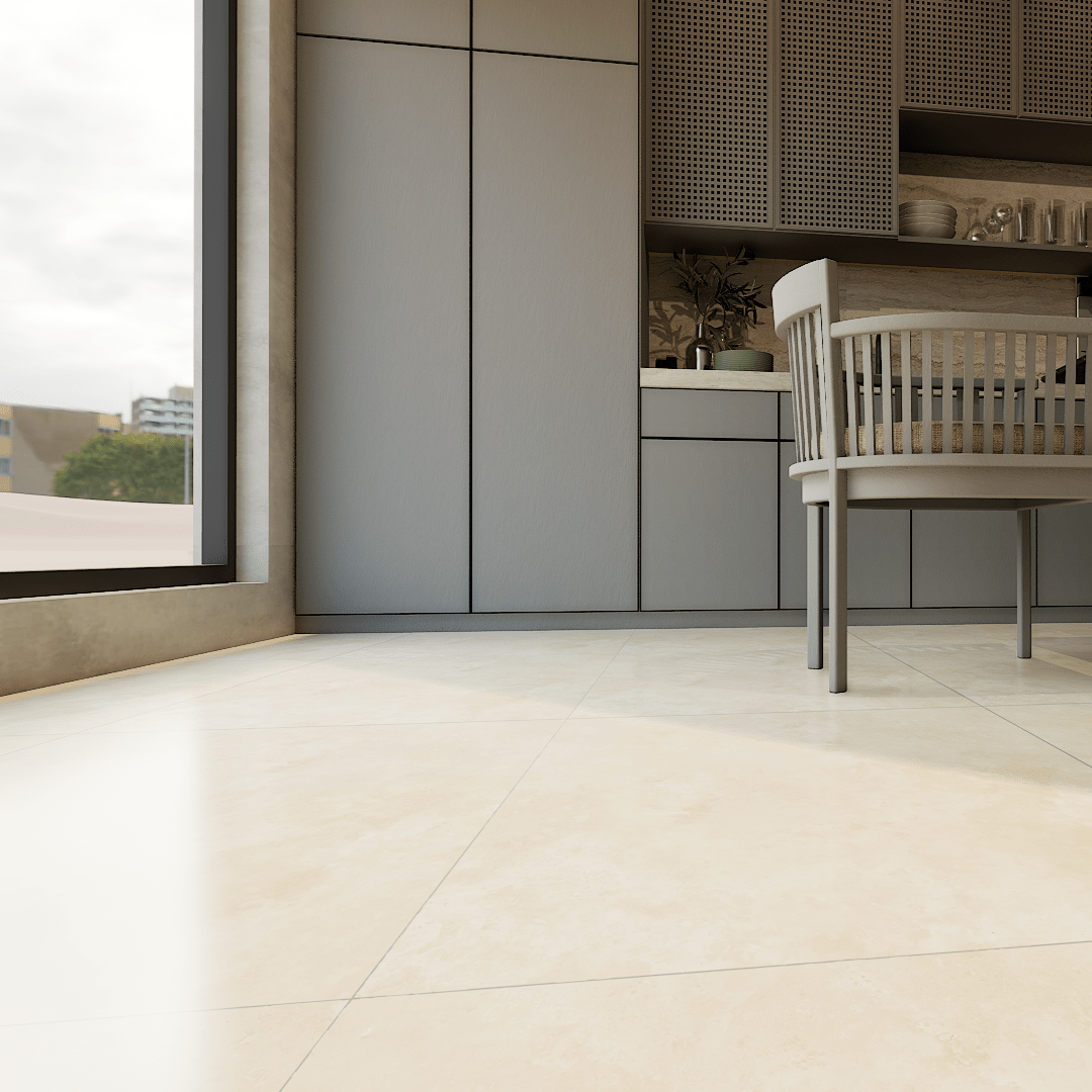 24 X 24 In Ivory Filled & Honed Travertine