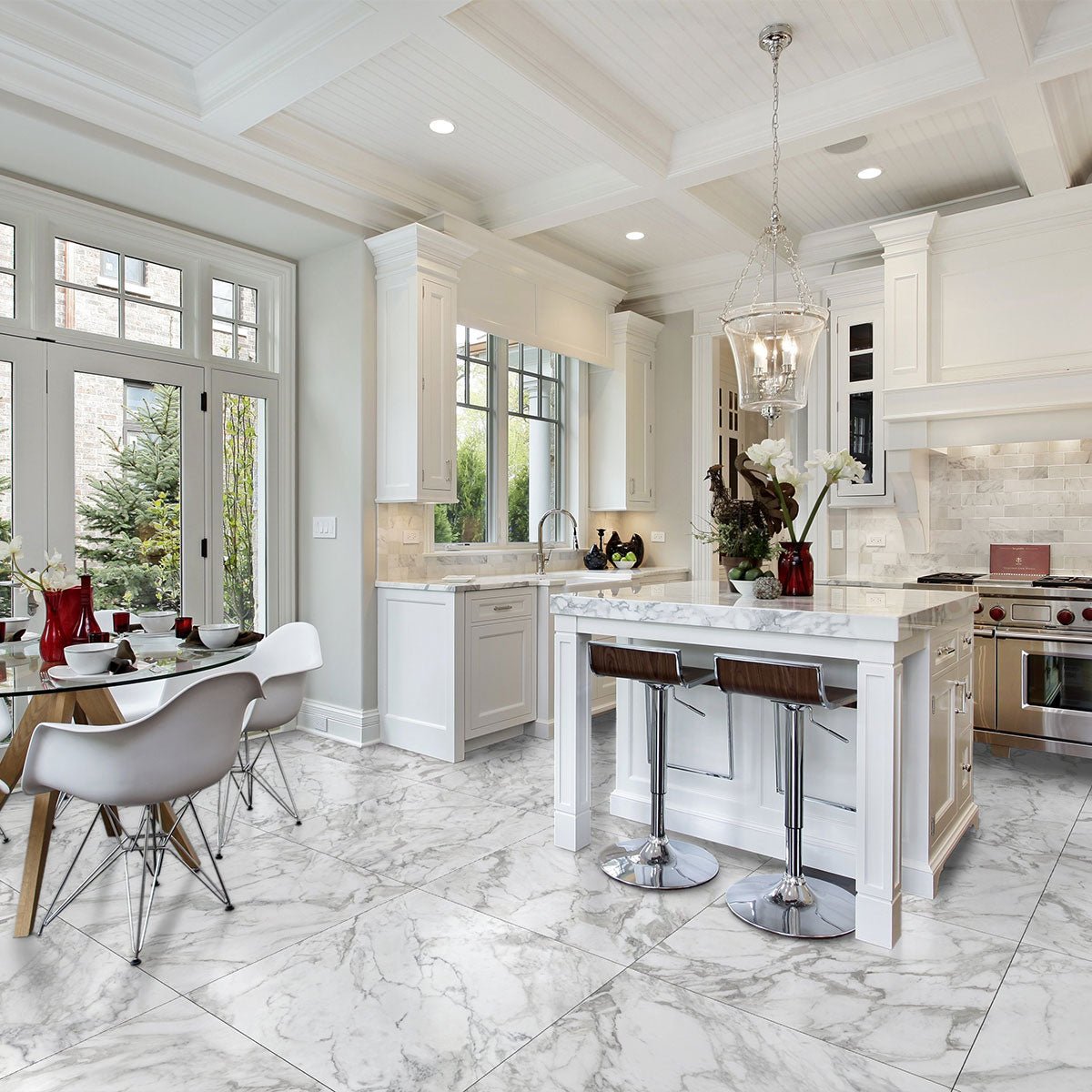24 X 24 In La Marca Arabescato Polished Rectified Glazed Porcelain