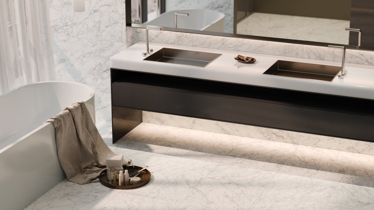 24 X 24 In La Marca Carrara Honed Rectified Glazed Porcelain