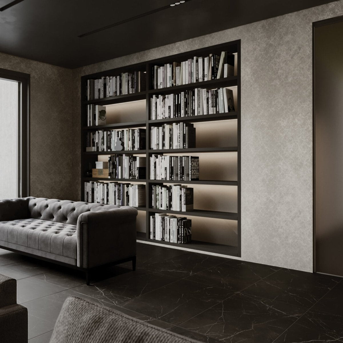 24 X 24 In La Marca Nero Venato Polished Rectified Glazed Porcelain