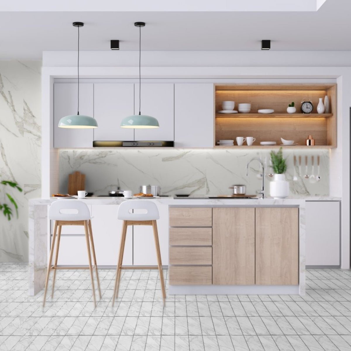 24 x 24 in. Mayfair Calacatta Oro Polished Rectified Glazed Porcelain Tile