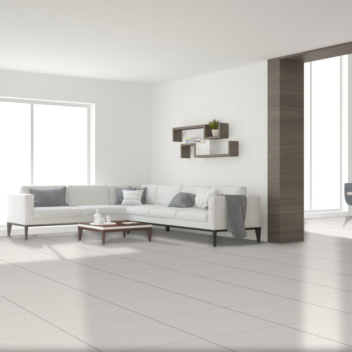 24 X 24 In Prima Warm White Matte Rectified Unglazed Porcelain