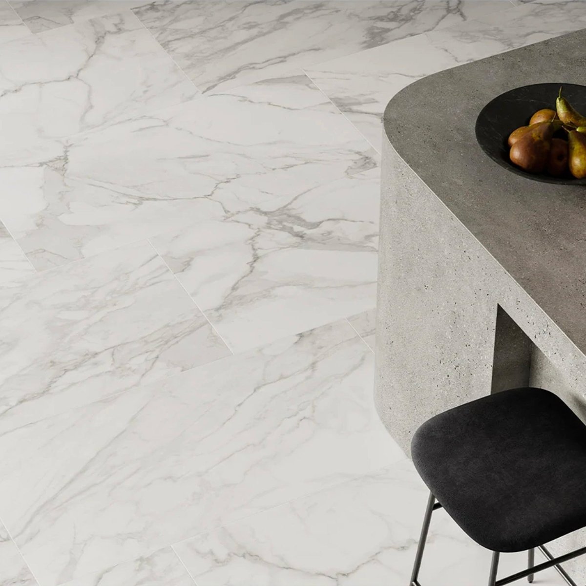 24 x 24 in Statuario Brina Plata Polished Rectified Glazed Porcelain Tile
