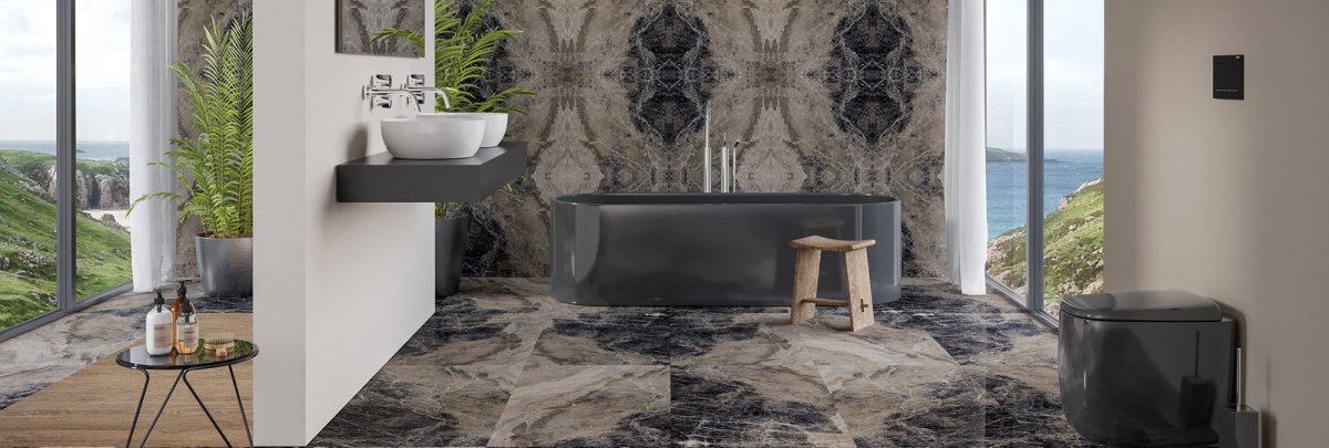 24" x 48" Caffe Mocha Bookmatch Polished Wall & Floor Tile - 9mm Thickness