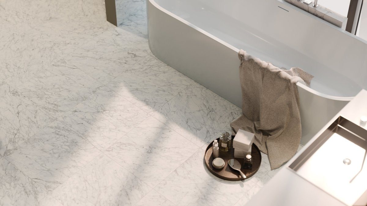 24 X 48 In La Marca Carrara Honed Rectified Glazed Porcelain