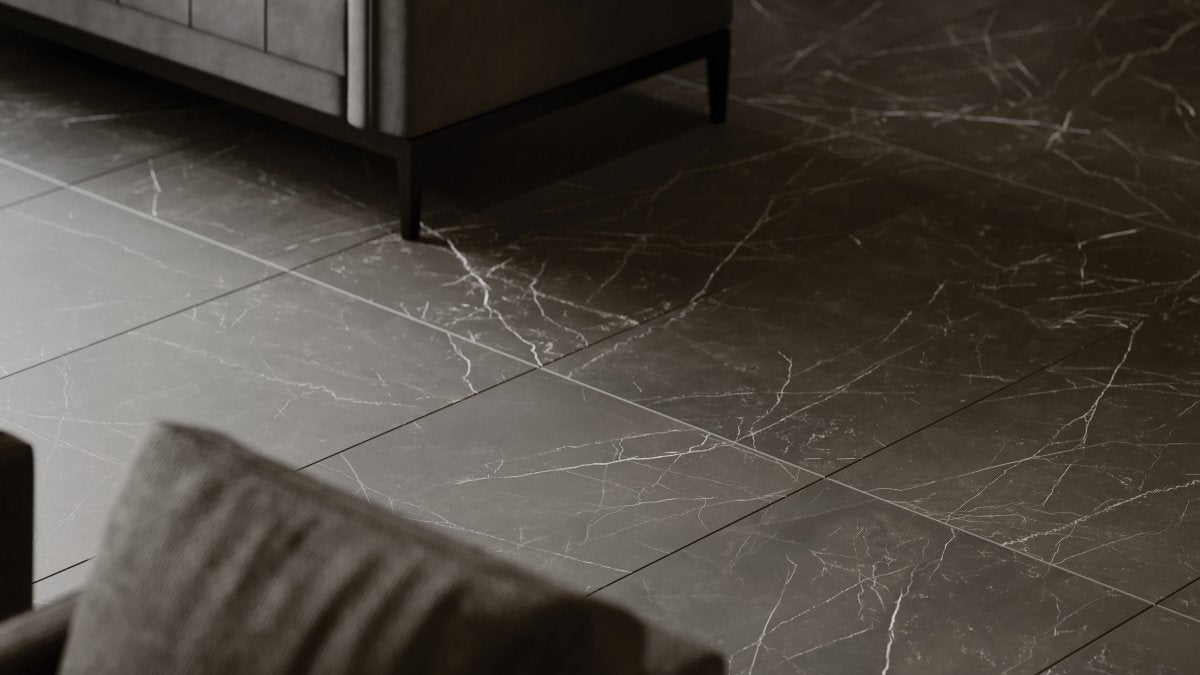 24 X 48 In La Marca Nero Venato Polished Rectified Glazed Porcelain