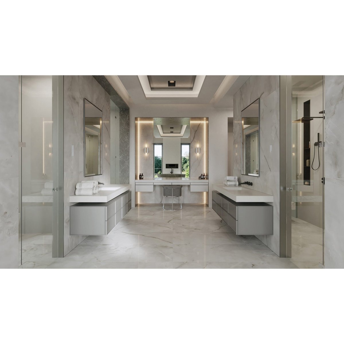 24 x 48 in. La Marca Onyx Nuvolato Polished Rectified Glazed Porcelain Tile
