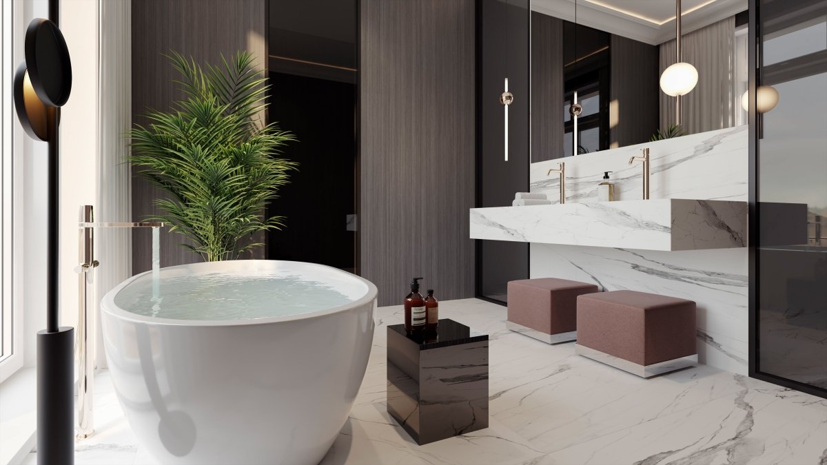 24 X 48 In Mayfair Statuario Polished Rectified Glazed Porcelain