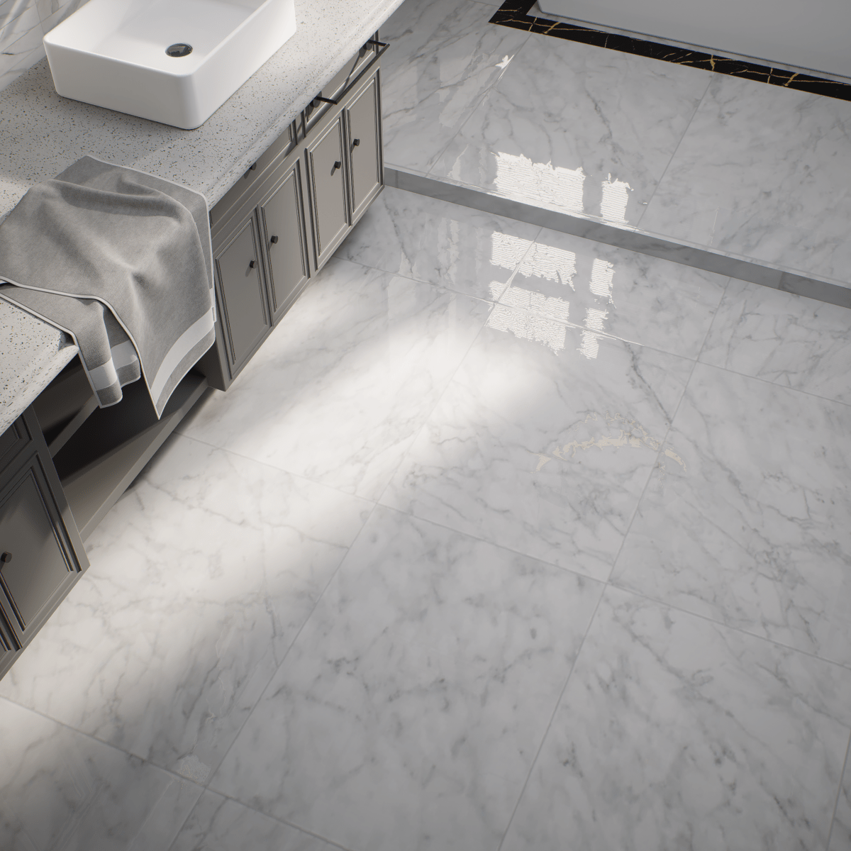 24 X 48 In Plata Carrara Polished Rectified Glazed Porcelain