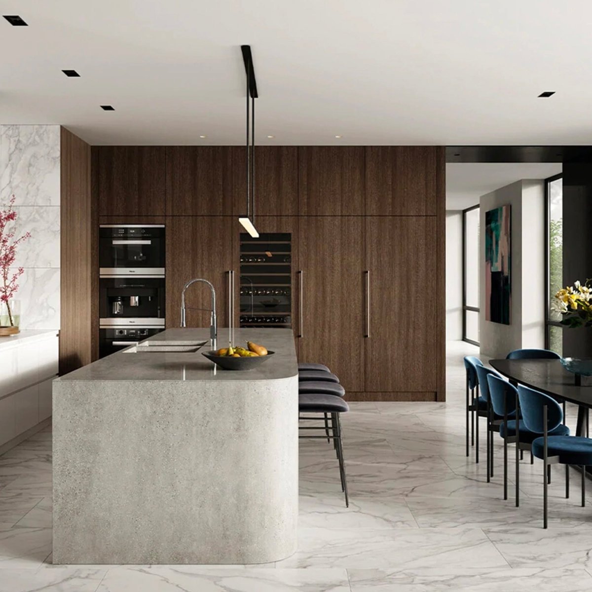 24 x 48 in. Plata Statuario Brina Polished Rectified Glazed Porcelain Wall Tile