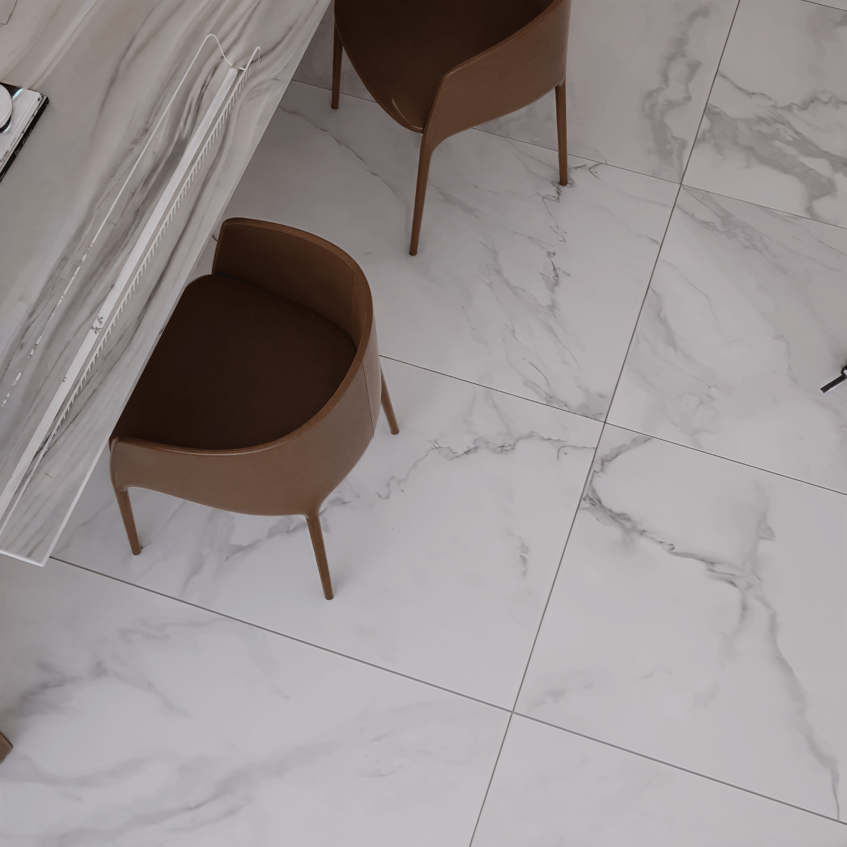 24 x 48 in. Plata Statuario Brina Polished Rectified Glazed Porcelain Wall Tile