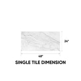 24 x 48 in. Plata Statuario Brina Polished Rectified Glazed Porcelain Wall Tile