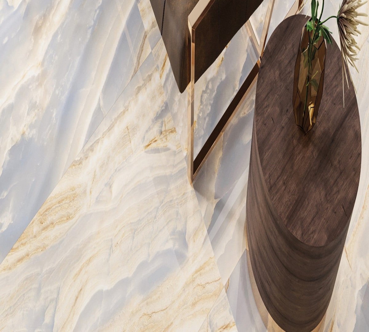 24" x 48" Onyx Opera Blue Sugar Effect Porcelain Wall & Floor Tile