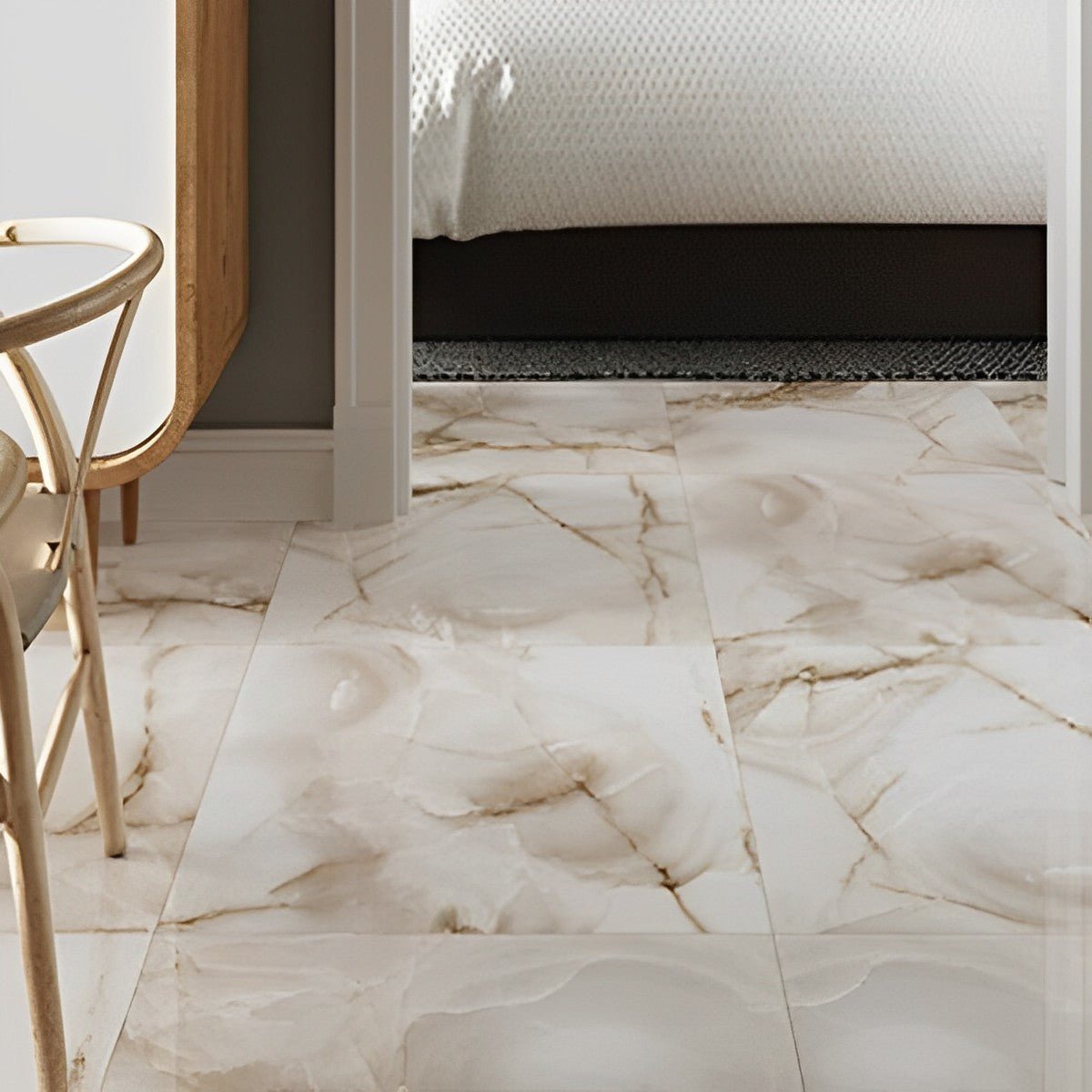 24" x 48" Onyx Smoke Black Full Lappato Porcelain Wall & Floor Tile