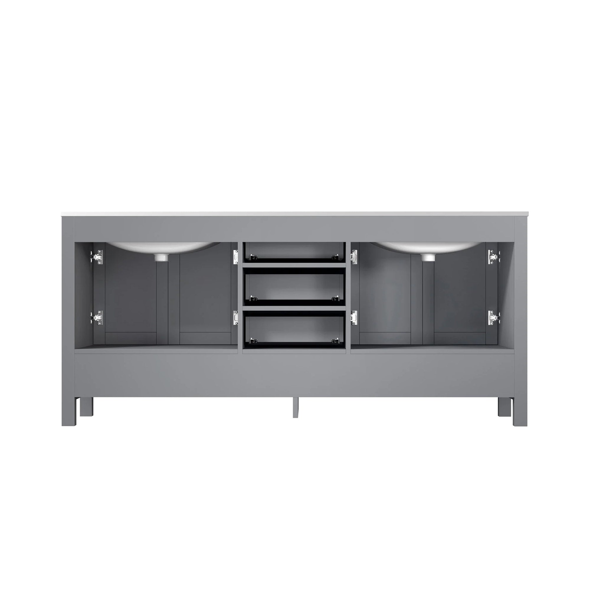 Jacques 84 in. Bathroom Freestanding Bathroom Vanity With Undermount Ceramic Sink, White Carrara Marble