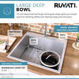 25" Drop-in Topmount 16 Gauge Stainless Steel Single Bowl Kitchen Sink